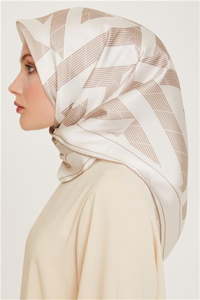Armine Geometrik Desenli Sura Saf İpek Eşarp 9255 80 84