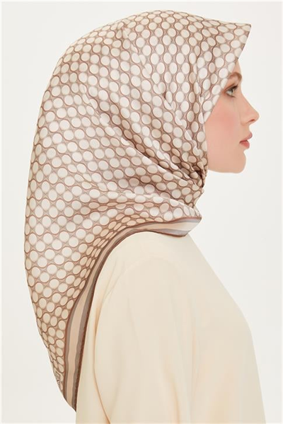 Armine Geometrik Desenli Sura Saf İpek Eşarp 9226D 81 11