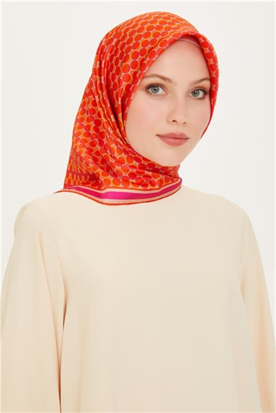 Armine Geometrik Desenli Sura Saf İpek Eşarp 9226D 81 09