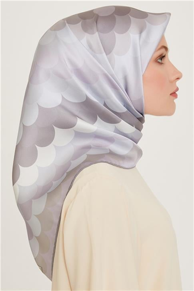 Armine Geometrik Desenli Sura Saf İpek Eşarp 9212D 57