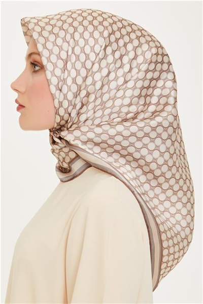 Armine Geometrik Desenli Sura Saf İpek Eşarp 9226D 81 11