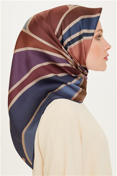 Armine Geometrik Desenli Sura Saf İpek Eşarp 9232D 32