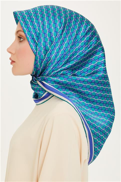 Armine Geometrik Desenli Sura Saf İpek Eşarp 9226D 81 06