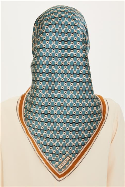 Armine Geometrik Desenli Sura Saf İpek Eşarp 9226D 81 35