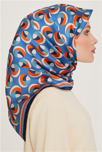 Armine Geometrik Desenli Sura Saf İpek Eşarp 9219D 05 39