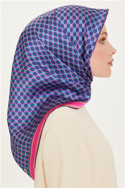 Armine Geometrik Desenli Sura Saf İpek Eşarp 9226D 81 14