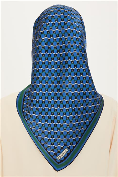 Armine Geometrik Desenli Sura Saf İpek Eşarp 9226D 81 82