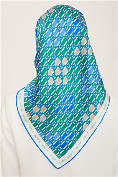 Armine Geometrik Desenli Twill İpek Eşarp 24Ya9144 37 84