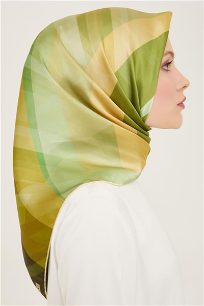 Armine Geometrik Desenli Twill İpek Eşarp 24Ya9137 55 56