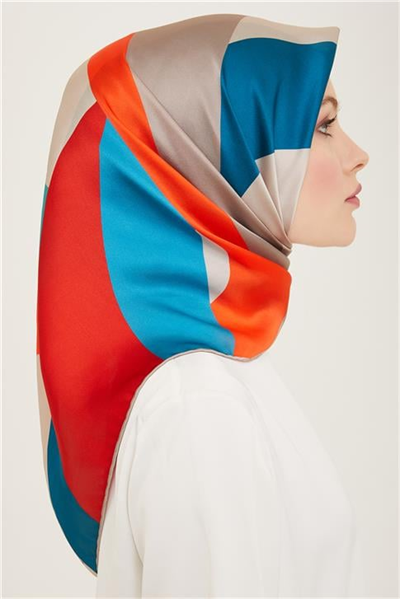 Armine Geometrik Desenli Twill İpek Eşarp 24Ya9148 31 03