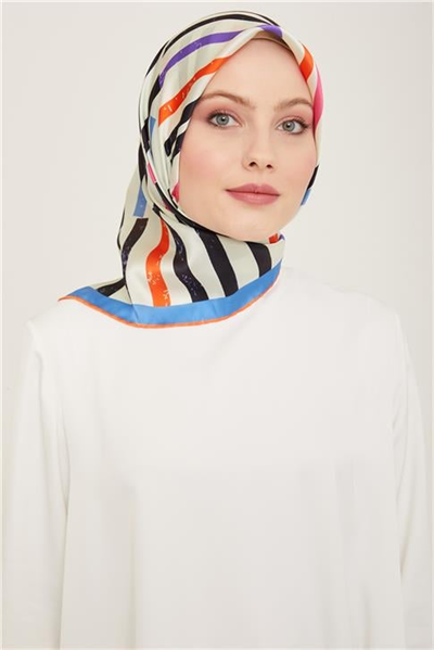 Armine Geometrik Desenli Twill İpek Eşarp 24Ya9101 2 32