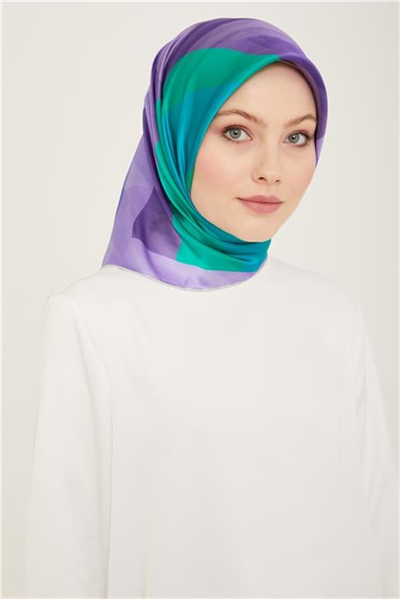 Armine Geometrik Desenli Twill İpek Eşarp 24Ya9137 55 81