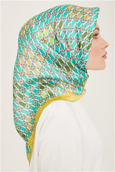Armine Geometrik Desenli Twill İpek Eşarp 24Ya9144 37 53