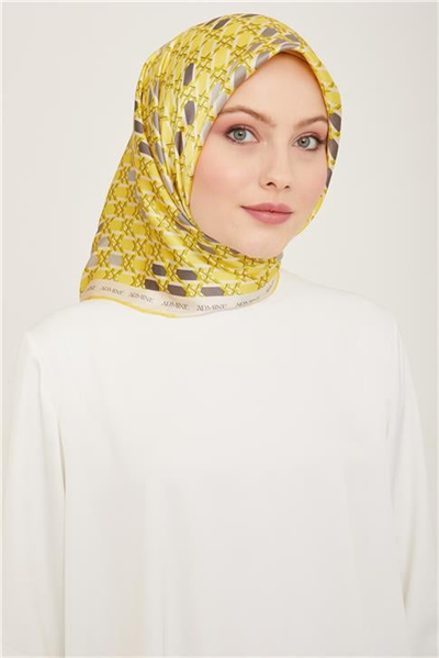 Armine Geometrik Desenli Twill İpek Eşarp 24Ya9144 37 83
