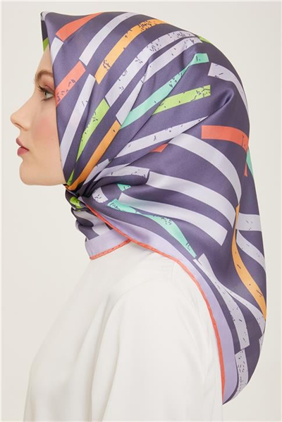 Armine Geometrik Desenli Twill İpek Eşarp 24Ya9101 2 61