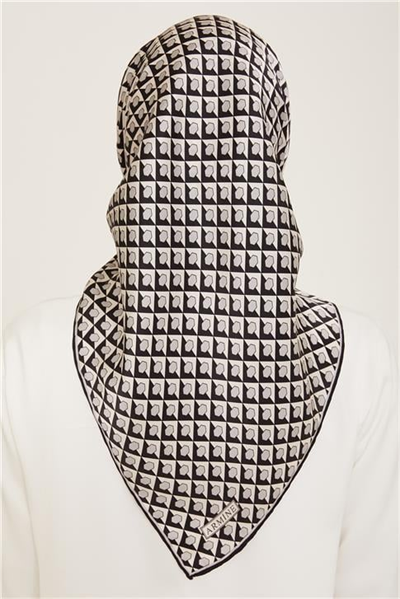 Armine Geometrik Desenli Twill İpek Eşarp 24Ya9109 53 84