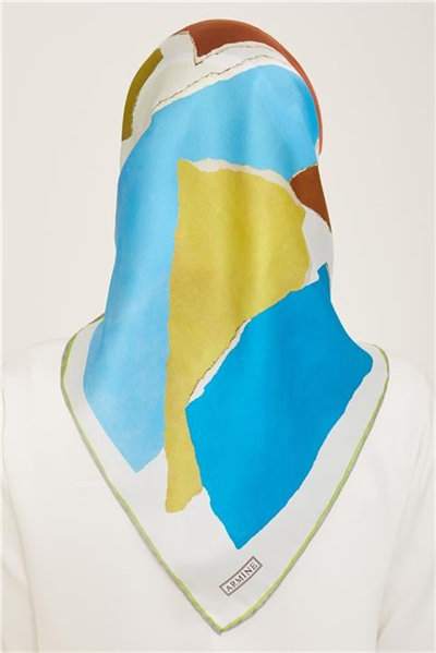 Armine Geometrik Desenli Twill İpek Eşarp 24Ya9125 83 34