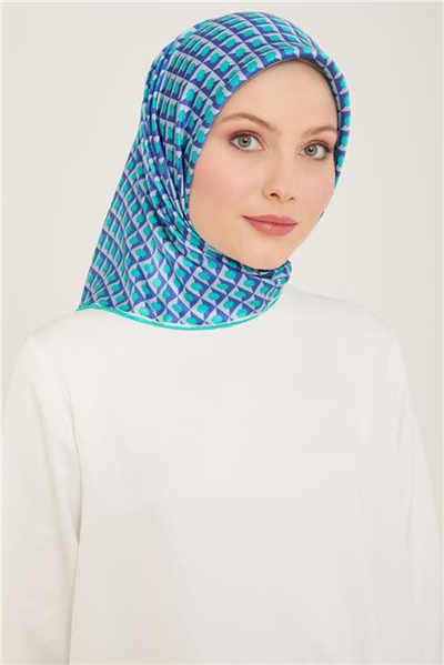 Armine Geometrik Desenli Twill İpek Eşarp 24Ya9109 53 52