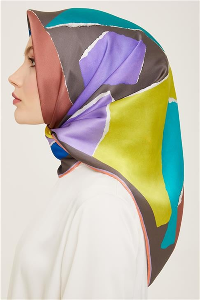 Armine Geometrik Desenli Twill İpek Eşarp 24Ya9125 83 53