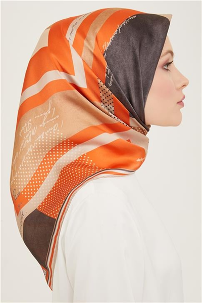 Armine Geometrik Desenli Twill İpek Eşarp 24Ya9138 2 86