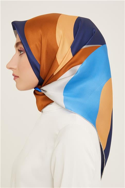 Armine Geometrik Desenli Twill İpek Eşarp 24Ya9148 31 59