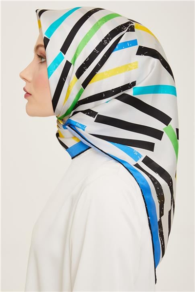 Armine Geometrik Desenli Twill İpek Eşarp 24Ya9101 2 01