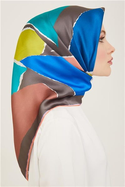 Armine Geometrik Desenli Twill İpek Eşarp 24Ya9125 83 53