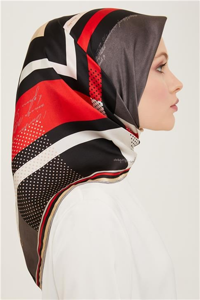 Armine Geometrik Desenli Twill İpek Eşarp 24Ya9138 2 35