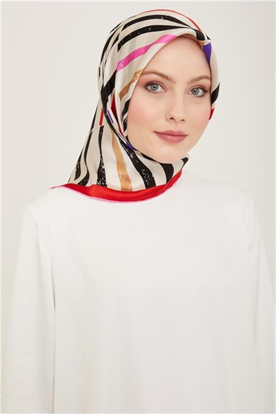 Armine Geometrik Desenli Twill İpek Eşarp 24Ya9101 2 08