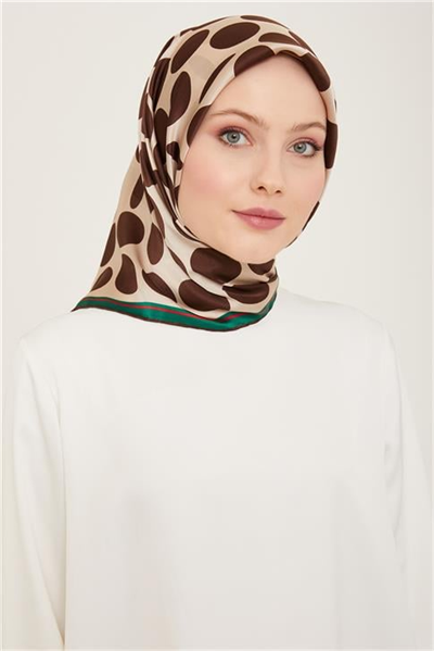 Armine Geometrik Desenli Twill İpek Eşarp 24Ya9156 86 80