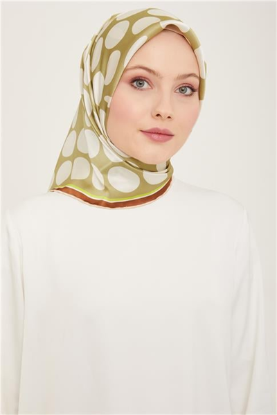 Armine Geometrik Desenli Twill İpek Eşarp 24Ya9156 86 36