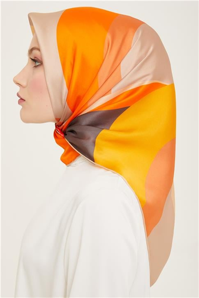Armine Geometrik Desenli Twill İpek Eşarp 24Ya9148 31 82