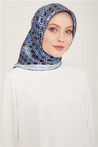 Armine Geometrik Desenli Twill İpek Eşarp 24Ya9144 37 35