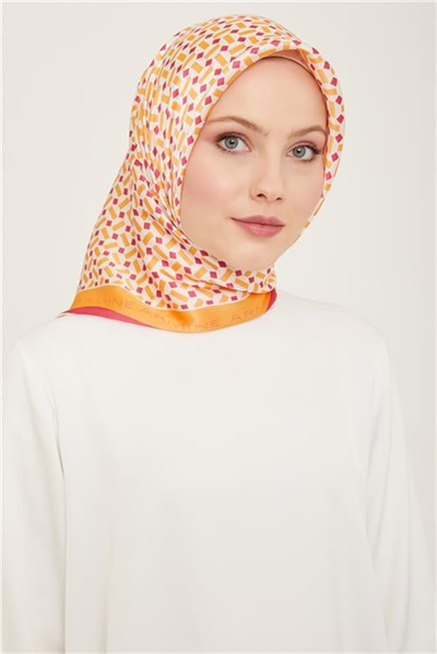 Armine Geometrik Desenli Twill İpek Eşarp 24Ya9151 4 52