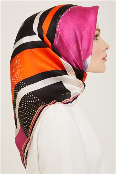Armine Geometrik Desenli Twill İpek Eşarp 24Ya9138 2 36