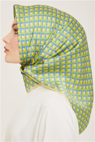 Armine Geometrik Desenli Twill İpek Eşarp 24Ya9109 53 51