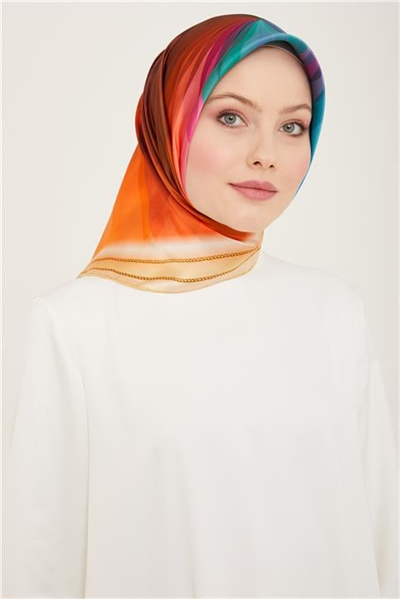 Armine Geometrik Desenli Twill İpek Eşarp 24Ya9113 03