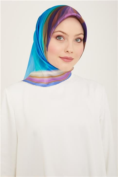 Armine Geometrik Desenli Twill İpek Eşarp 24Ya9113 27