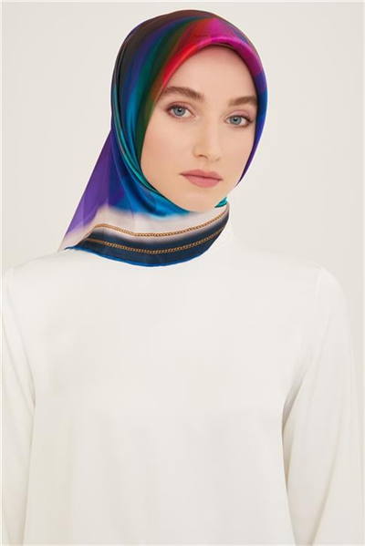 Armine Geometrik Desenli Twill İpek Eşarp 24Ya9113 34