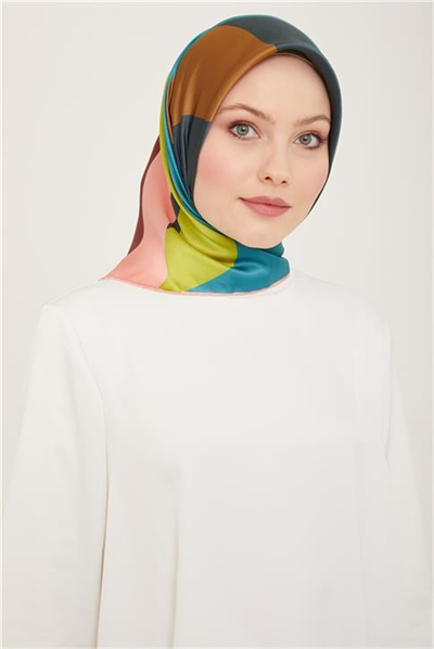 Armine Geometrik Desenli Twill İpek Eşarp 24Ya9148 31 81