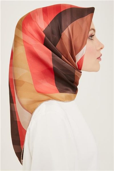 Armine Geometrik Desenli Twill İpek Eşarp 24Ya9137 55 06