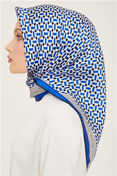 Armine Geometrik Desenli Twill İpek Eşarp 24Ya9151 4 38