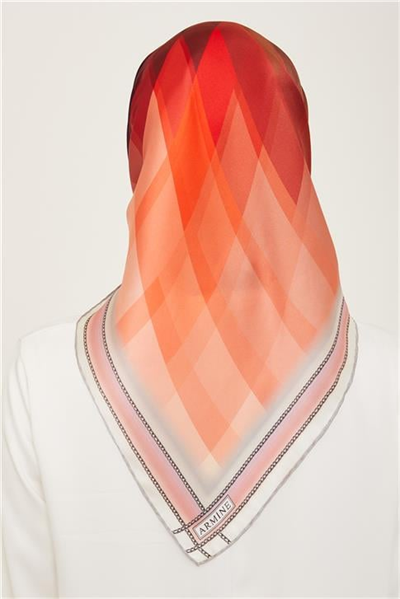 Armine Geometrik Desenli Twill İpek Eşarp 24Ya9113 21