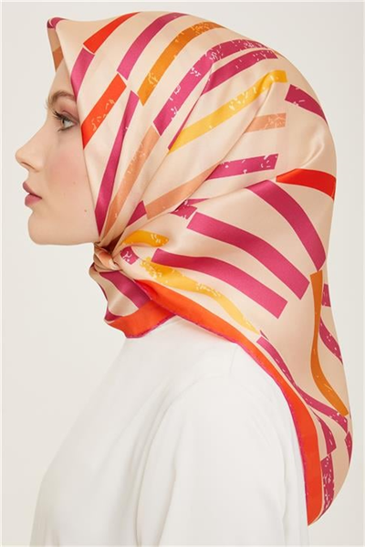 Armine Geometrik Desenli Twill İpek Eşarp 24Ya9101 2 50
