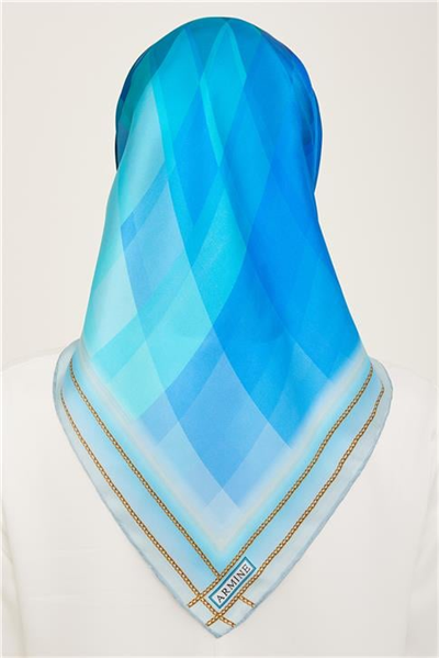 Armine Geometrik Desenli Twill İpek Eşarp 24Ya9113 02