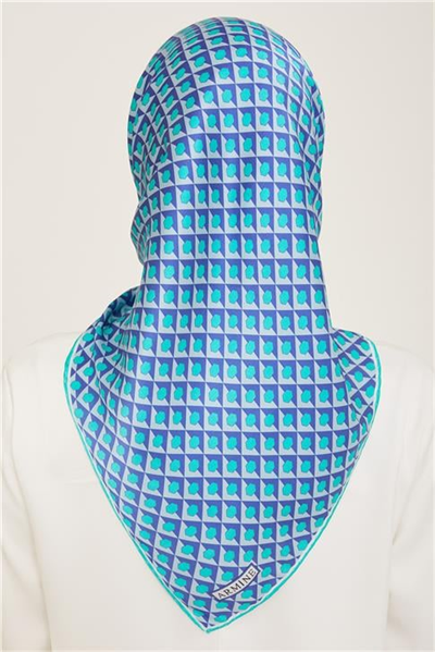 Armine Geometrik Desenli Twill İpek Eşarp 24Ya9109 53 52
