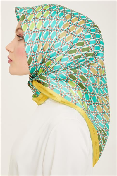 Armine Geometrik Desenli Twill İpek Eşarp 24Ya9144 37 53