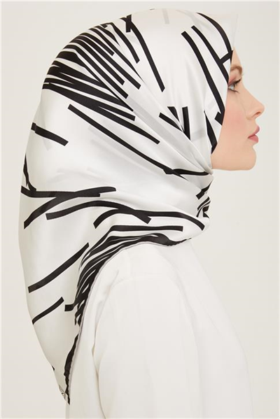 Armine Geometrik Desenli Twill İpek Eşarp 24Ya9157 51