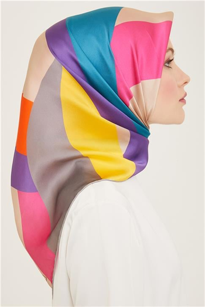 Armine Geometrik Desenli Twill İpek Eşarp 24Ya9148 31 83