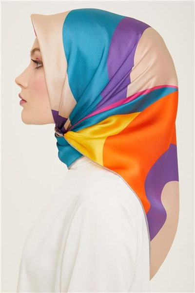 Armine Geometrik Desenli Twill İpek Eşarp 24Ya9148 31 83